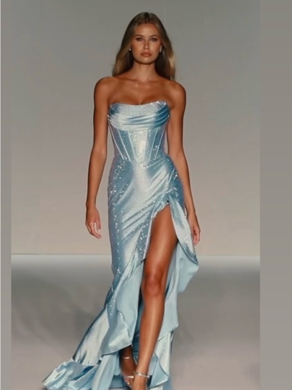 Sherri Hill baby blue bedazzled prom dress